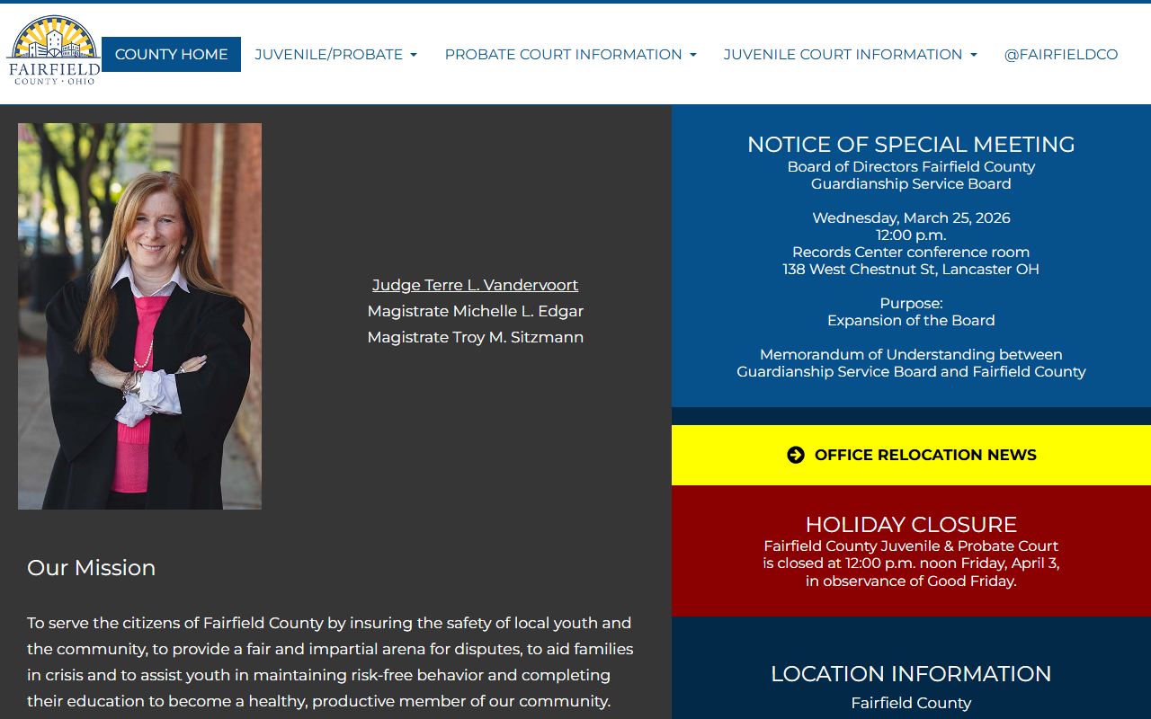 Lancaster marriage records Fairfield County Probate Court marriage license information page