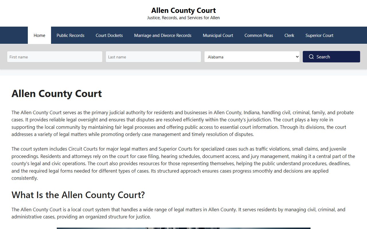 Lima marriage records Allen County Courts website
