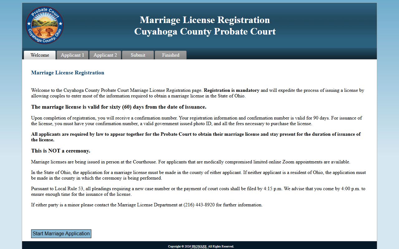 Strongsville marriage records Cuyahoga County Probate Court marriage license index