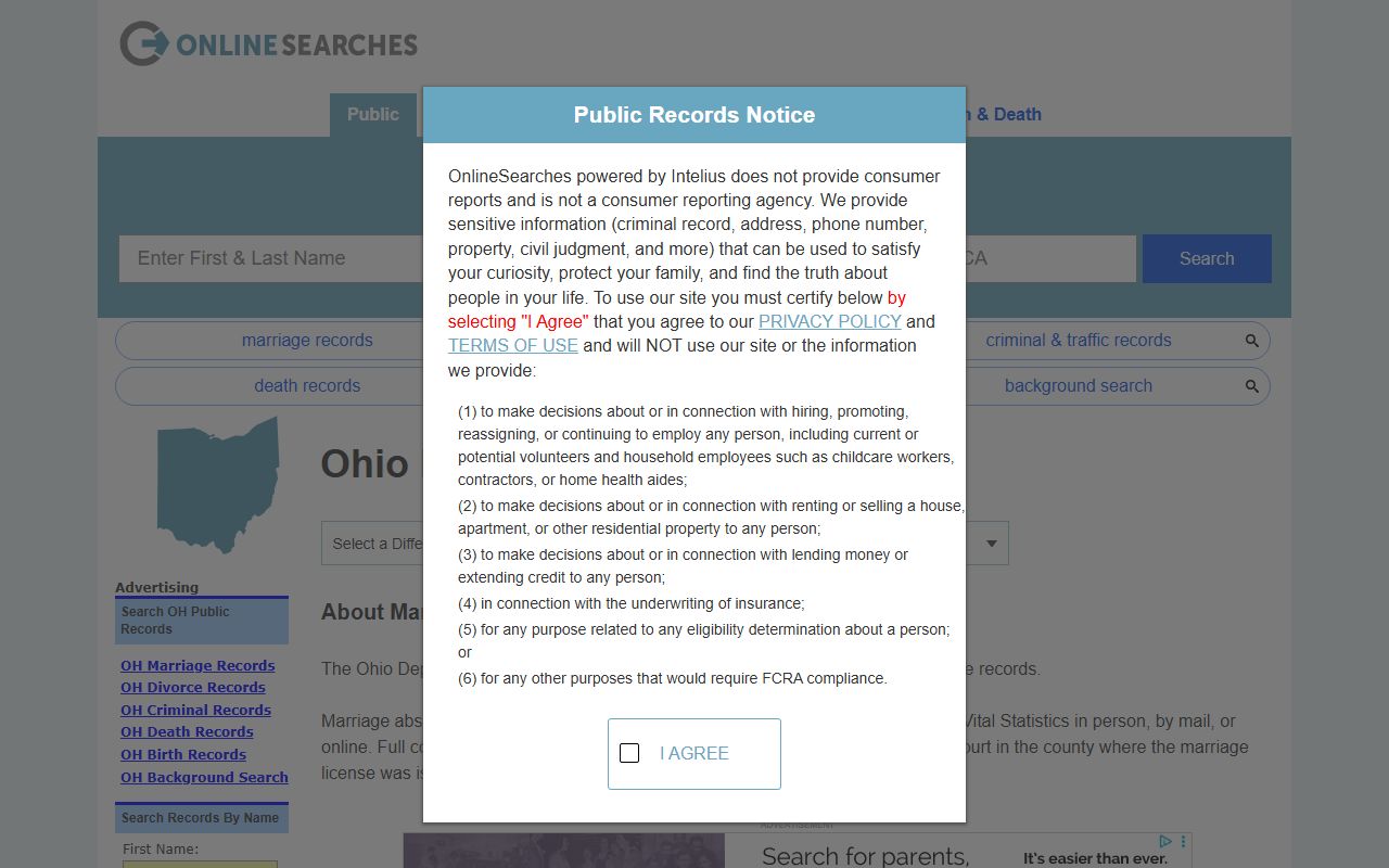 Ohio marriage records directory listing Harrison County resources