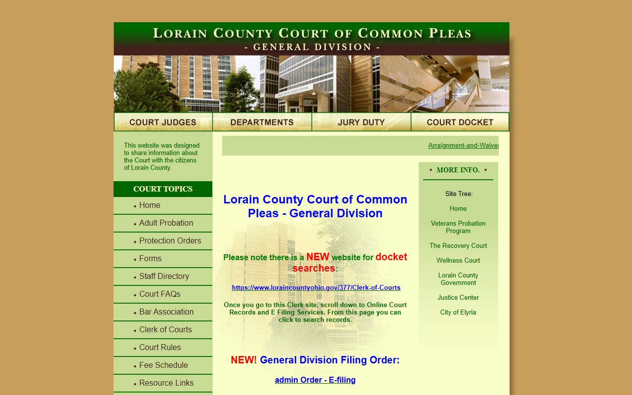 Lorain County Court of Common Pleas online records access