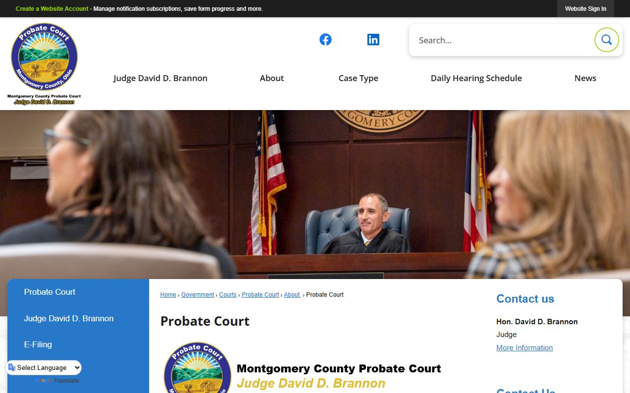 Montgomery County Probate Court marriage license information page